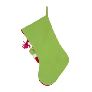 Glitzhome 21 in. L 3D Felt Christmas Stocking - Santa