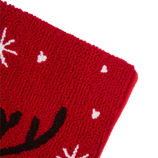 Glitzhome 20 in. H Polyester and Acrylic Reindeer Hooked Stocking (2-Pack)