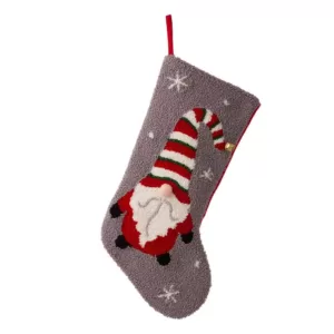 Glitzhome 21.00 in. H Polyester Gnome Hooked Stocking