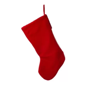 Glitzhome 21.00 in. H Polyester Cardinal Hooked Stocking