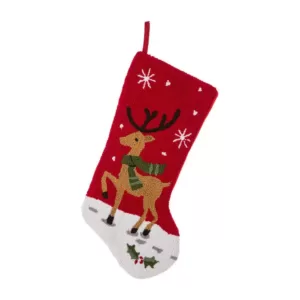 Glitzhome Hooked Stocking (Reindeer and Fox) (Set of 2)