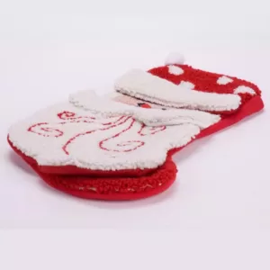 Glitzhome 20 in. Polyester/Acrylic Hooked 3D Santa Christmas Stocking