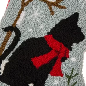 Glitzhome 20 in. L Hooked Stocking, Cat