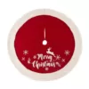 Glitzhome 48 in. D Fabric Christmas Tree Skirt in Merry Christmas