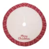 Glitzhome 48 in. D White Fleece Christmas Tree Skirt - Merry Christmas