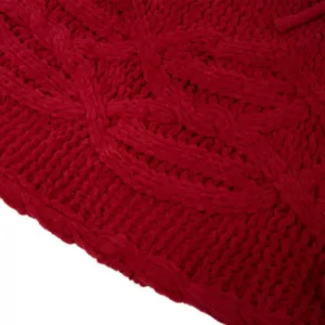 Glitzhome 52 in. D Knitted Polyester Red Christmas Tree Skirt