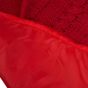 Glitzhome 52 in. D Knitted Polyester Red Christmas Tree Skirt