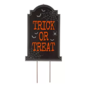 Glitzhome 29 in. H Halloween Wooden Tombstone Yard Stake or Standing Decor or Hanging Decor (KD, 3 Function)