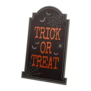 Glitzhome 29 in. H Halloween Wooden Tombstone Yard Stake or Standing Decor or Hanging Decor (KD, 3 Function)