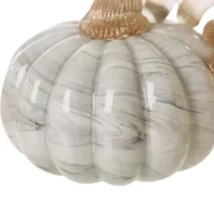 Glitzhome S/2 4.72 in. Gray Marble Glass