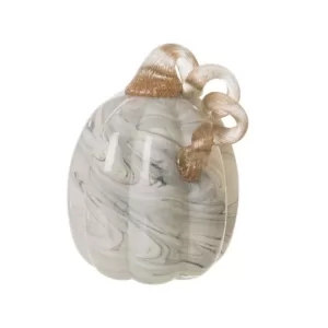 Glitzhome S/2 4.72 in. Gray Marble Glass