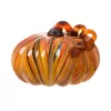 Glitzhome 8.66 in. D x 6.69 in. H Multi-Striped Glass Large Pumpkin