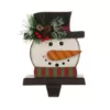 Glitzhome 6.50 in. H Wooden/Metal Snowman Head Stocking Holder