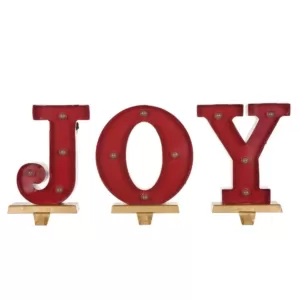 Glitzhome 8.46 in. H JOY Stocking Holder (Set of 3)