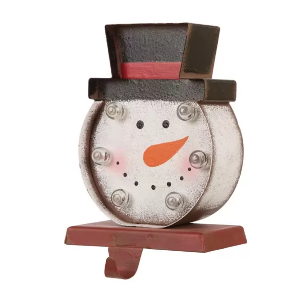 Glitzhome Marquee LED Snowman Head Stocking Holder