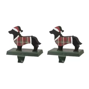 Glitzhome Wooden/Metal Dachshund Stocking Holder (Set of 2)