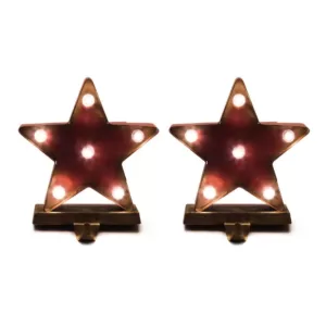 Glitzhome 2-Pack Marquee LED Star Stocking Holder