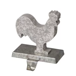 Glitzhome 6.1 in. L Galvanized Metal Cock Stocking Holder