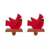 Glitzhome Wooden/Metal Cardinal Stocking Holder (2-Pack)