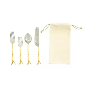 3R Studios 5-Piece Gold 18/8 Stainless Steel Flatware Set (Service for 1)