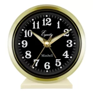 Equity by La Crosse 4 in. Round Analog Wind-Up Bell Metal Alarm Clock