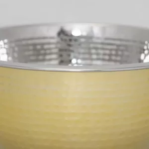 ExcelSteel 5 Qt. Professional Stainless Steel Hammered Mixing Bowl with Gold Tone