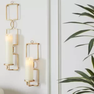 Home Decorators Collection Gold Metal Wall Sconce Candle Holder (Set of 2)