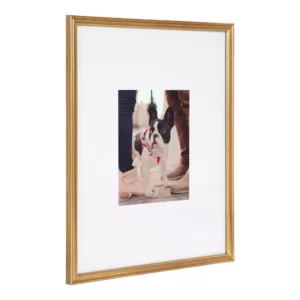 Kate and Laurel Adlynn 16 in. x 20 in. matted to 8 in. x10 in. Gold Picture Frames (Set of 3)