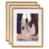 Kate and Laurel Adlynn 14 in. x 18 in. matted to 11 in. x 14 in. Gold Picture Frames (Set of 3)