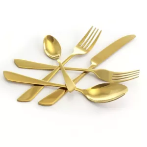 MegaChef Gibbous 20-Piece Gold Stainless Steel Flatware Set (Service for 4)