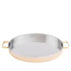 Old Dutch 12 in. 2 PLY Solid Copper / Stainless Steel Hammered Round Tray with Brass Handles