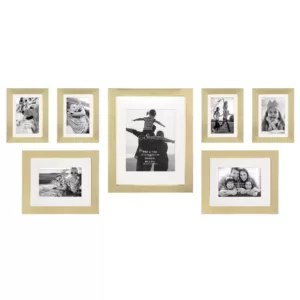 Stonebriar Collection Decorative Stamped Gold Picture Frame Set (Set of 7)