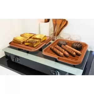 Gotham Steel 12 in. x 11 in. Aluminum Ti-Ceramic Non-Stick Square Reversible Double Grill