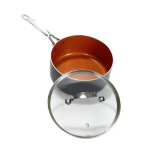 Gotham Steel 3 qt. Aluminum Ti-Ceramic Nonstick Sauce Pan with Glass Lid