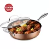 Gotham Steel 5.5 qt. Aluminum Cast Textured Coating Non-Stick Deep Saute Pan with Glass Lid and Helper Handle