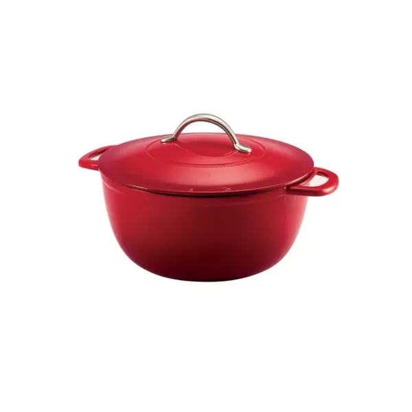 Tramontina Gourmet Enameled 6.5 qt. Round Cast Iron Dutch Oven in Gradated Red with Lid