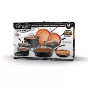 Gotham Steel Pro 13-Piece Hard Anodized Aluminum Ti-Ceramic Nonstick Ultimate Cookware Set