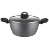 AMERCOOK Lava Stone 5 qt. Aluminum Nonstick Casserole Dish in Gray with Glass Lid