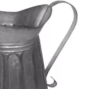 Benzara Vintage Style Gray Galvanized Metal Milk Pitcher