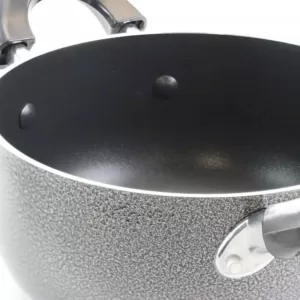 Better Chef 4 qt. Round Aluminum Nonstick Dutch Oven in Gray with Glass Lid