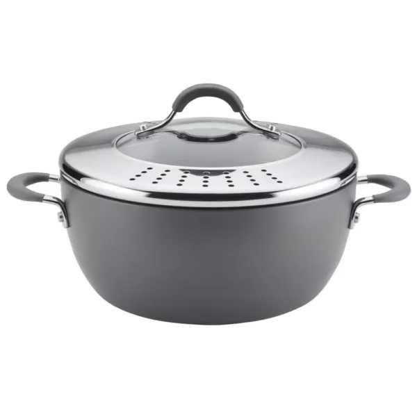 Circulon Radiance 5.5 Qt. Gray Hard-Anodized Nonstick Covered Casserole