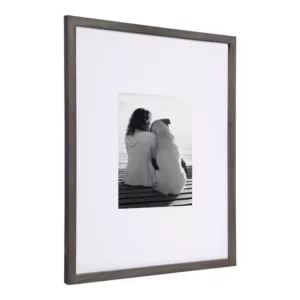 DesignOvation Gallery 16x20 matted to 8x10 Gray Picture Frame Set of 2