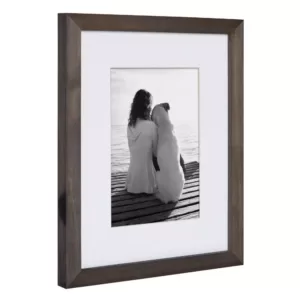 DesignOvation Gallery 8 in. x 10 in. Matted to 5 in. x 7 in. Gray Picture Frame (Set of 4)