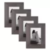 DesignOvation Museum 4 in. x 6 in. Gray Picture Frame (Set of 4)