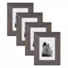 DesignOvation Museum 5 in. x 7 in. Matted to 3.5 in. x 5 in. Gray Picture Frame (Set of 4)