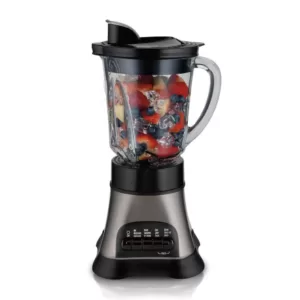 Hamilton Beach Wave Crusher 40 oz. 4-Speed Gray Blender with Blend-in Travel Jar