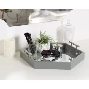 Kate and Laurel Lipton Gray Decorative Tray