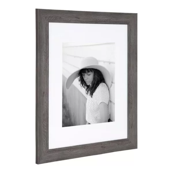 Kate and Laurel Edson 16 in. x 20 in. matted to 11 in. x 14 in. Gray Picture Frames (Set of 2)