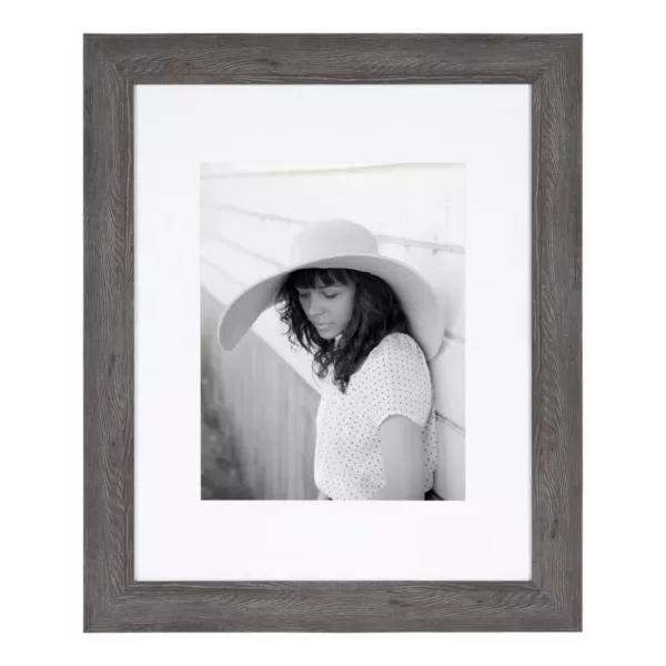 Kate and Laurel Edson 16 in. x 20 in. matted to 11 in. x 14 in. Gray Picture Frames (Set of 2)