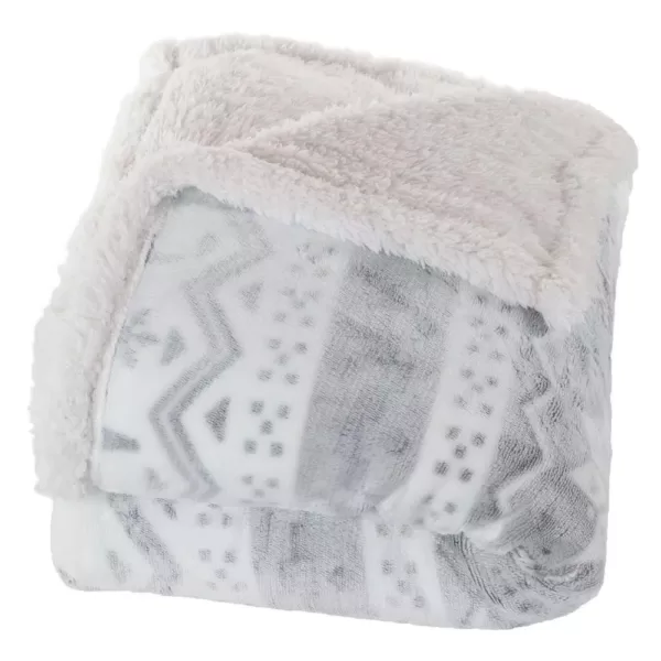 Lavish Home Snow Flakes Fleece Sherpa Throw